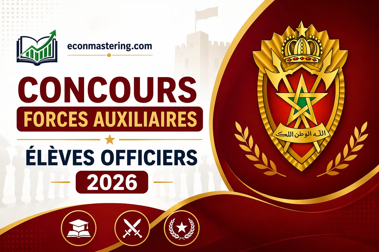 Élèves officiers se préparant au Concours Forces Auxiliaires 2026